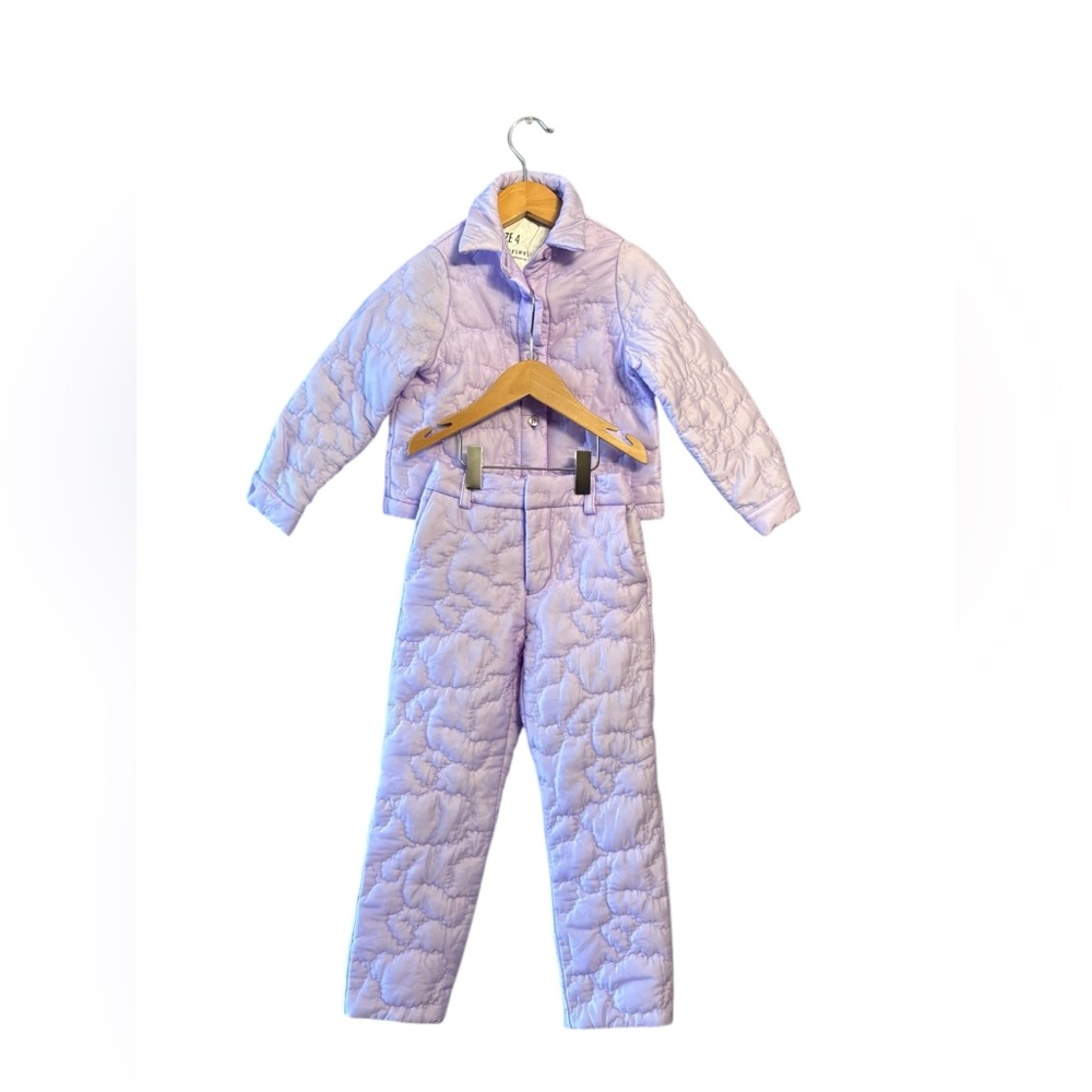 Caroline Bosmans Lavender Quilted Kids Pajama Set